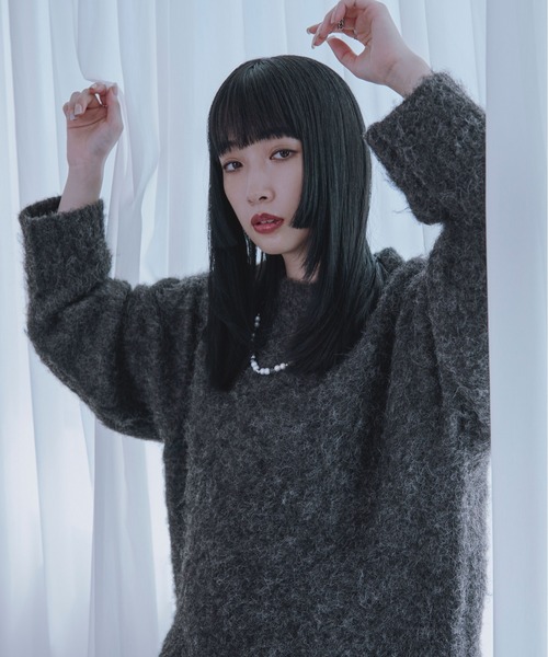 Ellno Loset(エルノロゼット)の「メランジシャギーニット(ニット/セーター・メンズ・ブルー/チャコールグレー・SMALL/LARGE/MEDIUM)」の16枚目の写真