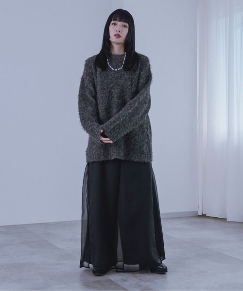 Ellno Loset(エルノロゼット)の「メランジシャギーニット(ニット/セーター・メンズ・ブルー/チャコールグレー・SMALL/LARGE/MEDIUM)」の17枚目の写真