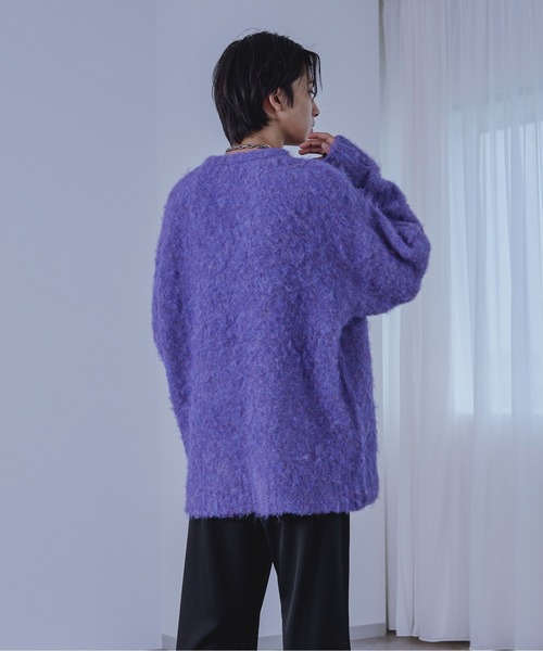 Ellno Loset(エルノロゼット)の「メランジシャギーニット(ニット/セーター・メンズ・ブルー/チャコールグレー・SMALL/LARGE/MEDIUM)」の21枚目の写真