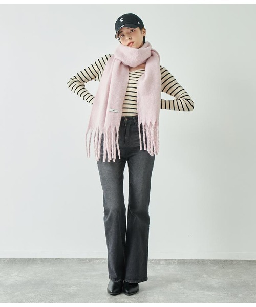 ANAP（アナップ）の「フリンジ大判ストール（ストール/ショール・レディース・ベージュ系その他/グリーン/ピンク/レッド・FREE）」の22枚目の写真