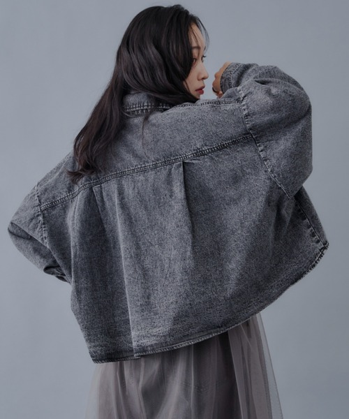 Shelly island（シェリーアイランド）の「パールデニムジャケット（デニムジャケット・レディース・グレー/ブルー・M）」の11枚目の写真