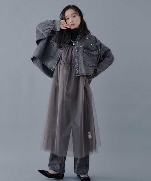 Shelly island（シェリーアイランド）の「パールデニムジャケット（デニムジャケット・レディース・グレー/ブルー・M）」の15枚目の写真