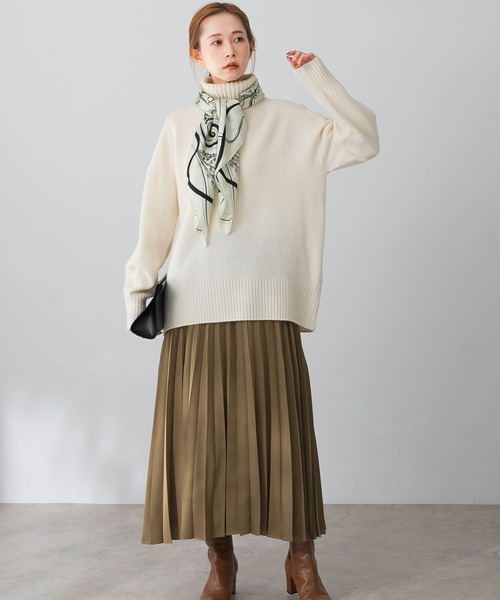 URBAN RESEARCH ROSSO WOMEN（アーバンリサーチ　ロッソ）の「サテンプリーツスカート（スカート・レディース・キャメル/ピンク/ネイビー・36/38）」の6枚目の写真