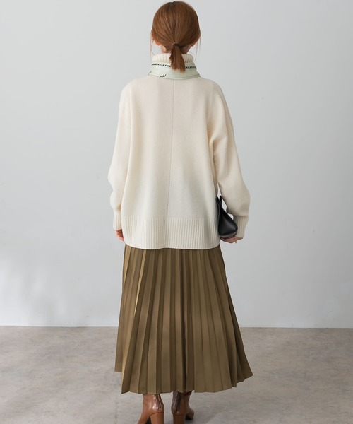 URBAN RESEARCH ROSSO WOMEN（アーバンリサーチ　ロッソ）の「サテンプリーツスカート（スカート・レディース・キャメル/ピンク/ネイビー・36/38）」の8枚目の写真