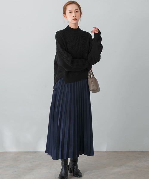 URBAN RESEARCH ROSSO WOMEN（アーバンリサーチ　ロッソ）の「サテンプリーツスカート（スカート・レディース・キャメル/ピンク/ネイビー・36/38）」の13枚目の写真