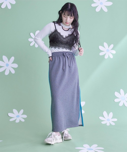 miette(ミエット)の「レーストリムフラワージャガードビスチェ(キャミソール・レディース・アイボリー/ブラック・FREE)」の13枚目の写真