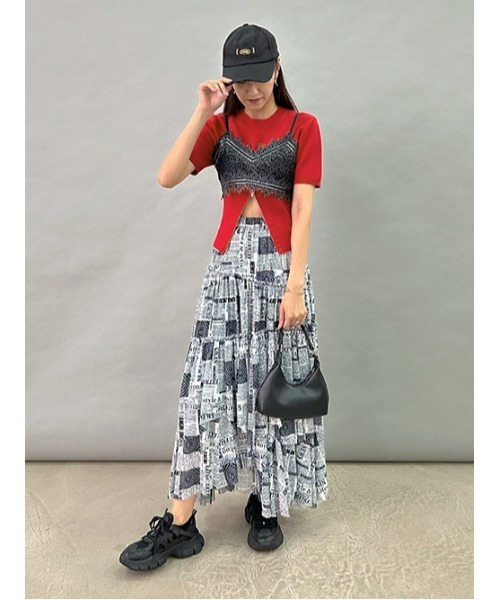 miette(ミエット)の「レーストリムフラワージャガードビスチェ(キャミソール・レディース・アイボリー/ブラック・FREE)」の20枚目の写真