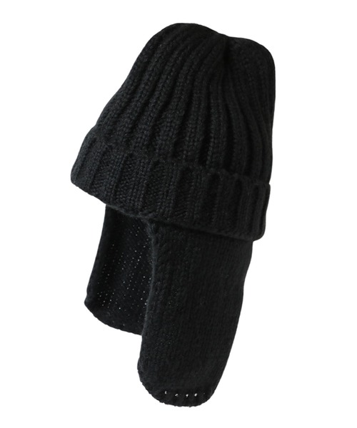 14+（イチヨンプラス）の「耳当て付リブニット帽（ニットキャップ/ビーニー・レディース・グレー/アイボリー/ブラック/ブラウン・FREE）」の10枚目の写真