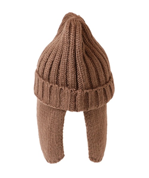 14+（イチヨンプラス）の「耳当て付リブニット帽（ニットキャップ/ビーニー・レディース・グレー/アイボリー/ブラック/ブラウン・FREE）」の14枚目の写真