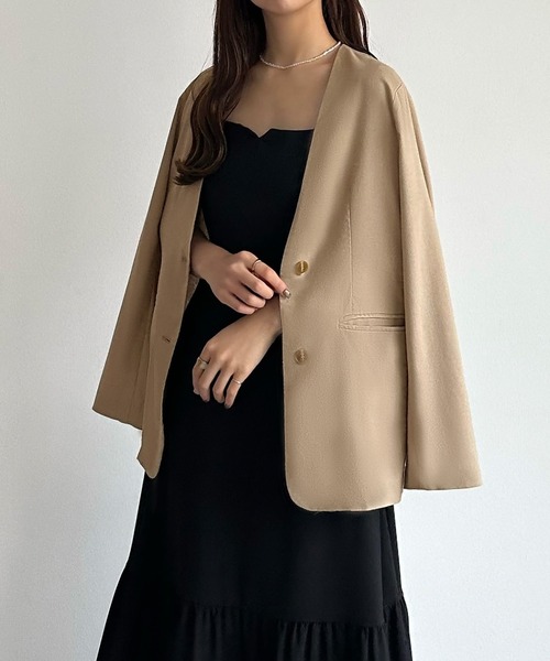 seya. collarless jacket リネン ノーカラージャケット seya. collarless jacket リネン ノーカラージャケット