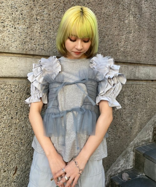 Candy Stripper(キャンディストリッパー)の「VOLUME FRILL トップス(その他トップス・レディース・ブラック/ヘザーグレー/オフホワイト・2)」の20枚目の写真