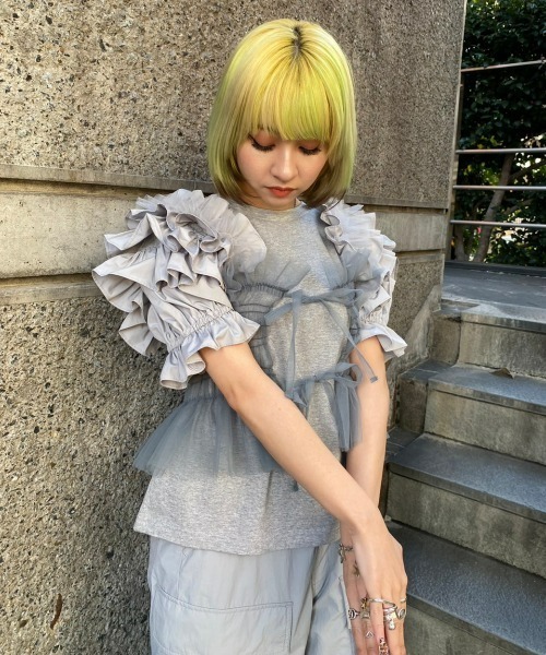 Candy Stripper(キャンディストリッパー)の「VOLUME FRILL トップス(その他トップス・レディース・ブラック/ヘザーグレー/オフホワイト・2)」の21枚目の写真