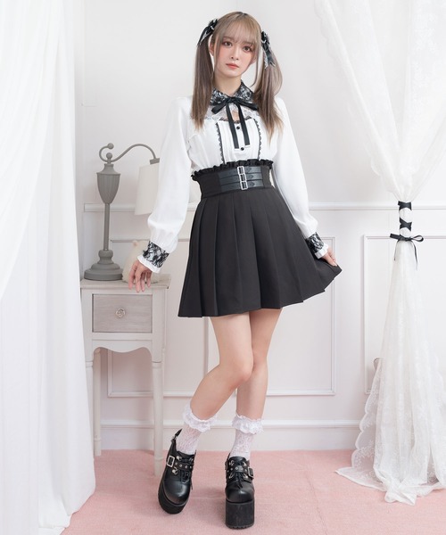 セール】3連バックルベルトプリーツスカート（スカート