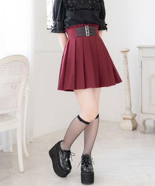 セール】3連バックルベルトプリーツスカート（スカート）｜DearMyLove