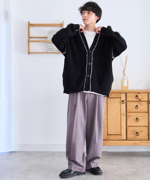 WEGO(ウィゴー)の「WEGO/ハンドステッチカーディガン(カーディガン/ボレロ・メンズ・ブラック/ホワイト/グリーン・MEDIUM/LARGE)」の15枚目の写真