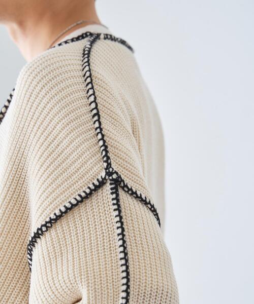 WEGO(ウィゴー)の「WEGO/ハンドステッチカーディガン(カーディガン/ボレロ・メンズ・ブラック/ホワイト/グリーン・MEDIUM/LARGE)」の20枚目の写真