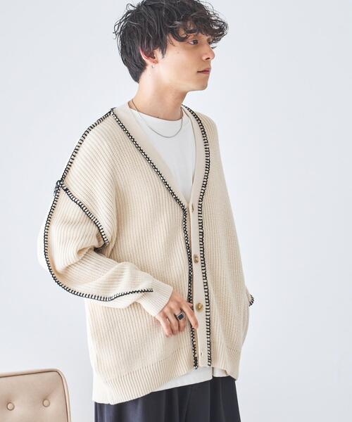 WEGO(ウィゴー)の「WEGO/ハンドステッチカーディガン(カーディガン/ボレロ・メンズ・ブラック/ホワイト/グリーン・MEDIUM/LARGE)」の22枚目の写真