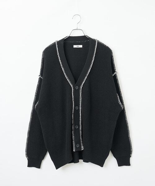 WEGO(ウィゴー)の「WEGO/ハンドステッチカーディガン(カーディガン/ボレロ・メンズ・ブラック/ホワイト/グリーン・MEDIUM/LARGE)」の5枚目の写真