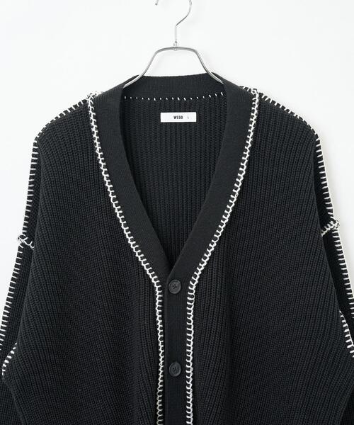 WEGO(ウィゴー)の「WEGO/ハンドステッチカーディガン(カーディガン/ボレロ・メンズ・ブラック/ホワイト/グリーン・MEDIUM/LARGE)」の8枚目の写真