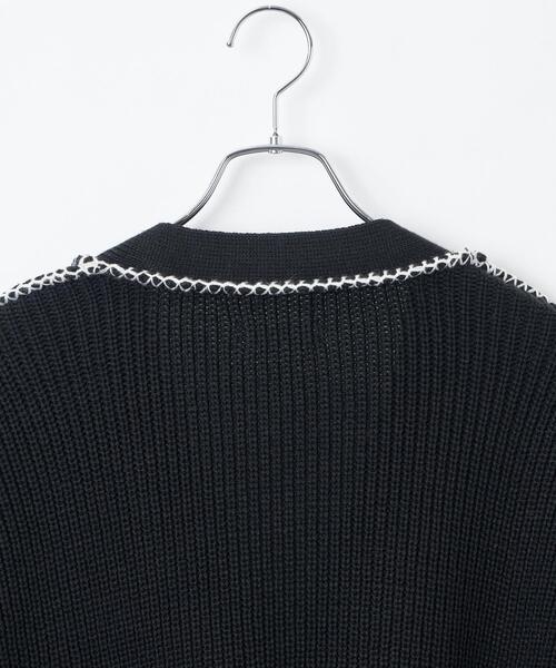 WEGO(ウィゴー)の「WEGO/ハンドステッチカーディガン(カーディガン/ボレロ・メンズ・ブラック/ホワイト/グリーン・MEDIUM/LARGE)」の11枚目の写真