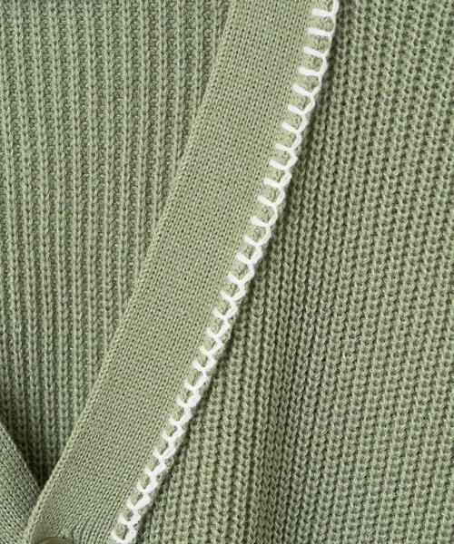 WEGO(ウィゴー)の「WEGO/ハンドステッチカーディガン(カーディガン/ボレロ・メンズ・ブラック/ホワイト/グリーン・MEDIUM/LARGE)」の4枚目の写真