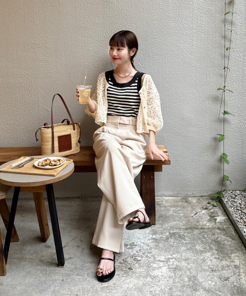 hinari（ヒナリ）の「配色ニットタンクトップ（タンクトップ）」｜詳細画像
