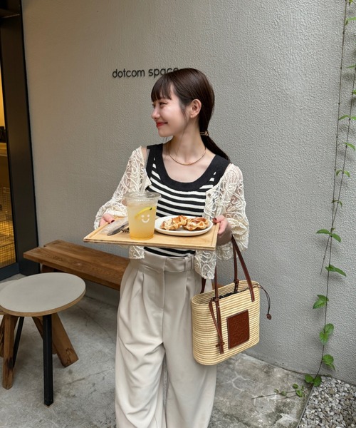 hinari（ヒナリ）の「配色ニットタンクトップ（タンクトップ）」｜詳細画像