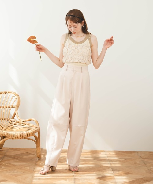 hinari（ヒナリ）の「配色ニットタンクトップ（タンクトップ）」｜詳細画像