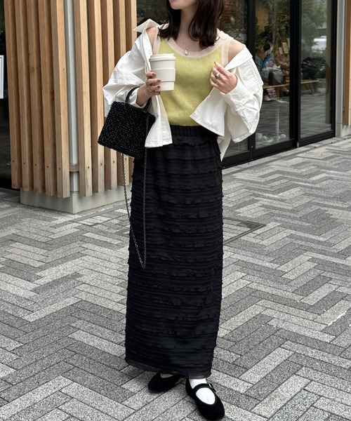 hinari（ヒナリ）の「配色ニットタンクトップ（タンクトップ）」｜詳細画像