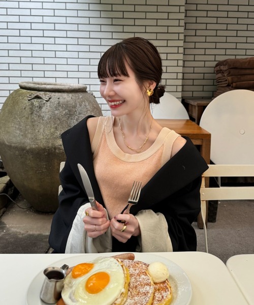 hinari（ヒナリ）の「配色ニットタンクトップ（タンクトップ）」｜詳細画像