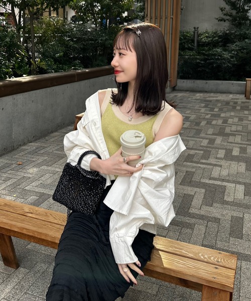 hinari（ヒナリ）の「配色ニットタンクトップ（タンクトップ）」｜詳細画像