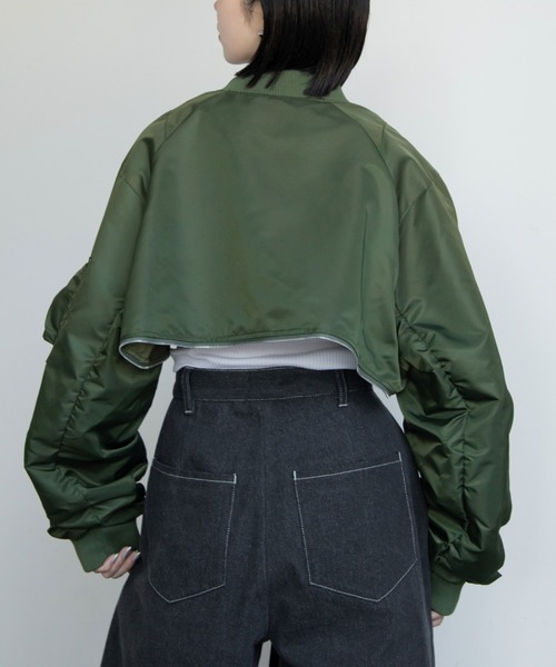 VACANCY（ヴァカンシー）の「フロントZIPショートブルゾン（ブルゾン・レディース・カーキ/ブラック・FREE）」の19枚目の写真
