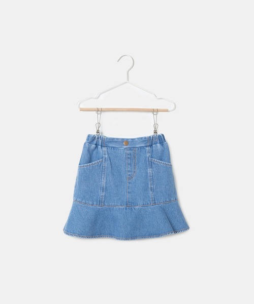 ROPE' PICNIC(ロペピクニック)の「【KIDS】デニム切り替えフレアスカート/リンクコーデ(デニムスカート・キッズ・サックスブルー・110/120/130/140/150)」の3枚目の写真