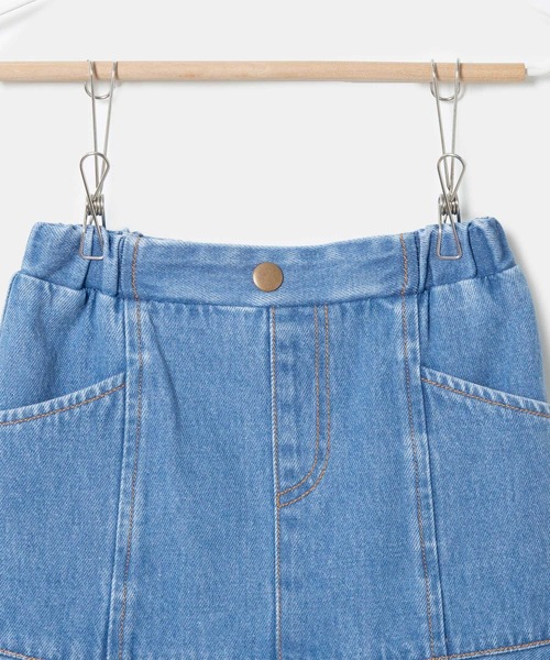 ROPE' PICNIC(ロペピクニック)の「【KIDS】デニム切り替えフレアスカート/リンクコーデ(デニムスカート・キッズ・サックスブルー・110/120/130/140/150)」の2枚目の写真