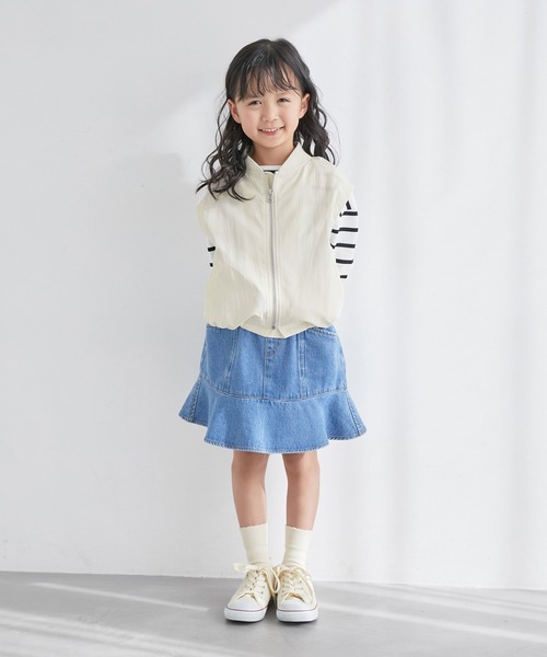 ROPE' PICNIC(ロペピクニック)の「【KIDS】デニム切り替えフレアスカート/リンクコーデ(デニムスカート・キッズ・サックスブルー・110/120/130/140/150)」の12枚目の写真