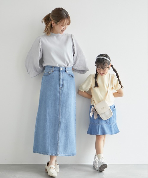 ROPE' PICNIC(ロペピクニック)の「【KIDS】デニム切り替えフレアスカート/リンクコーデ(デニムスカート・キッズ・サックスブルー・110/120/130/140/150)」の16枚目の写真