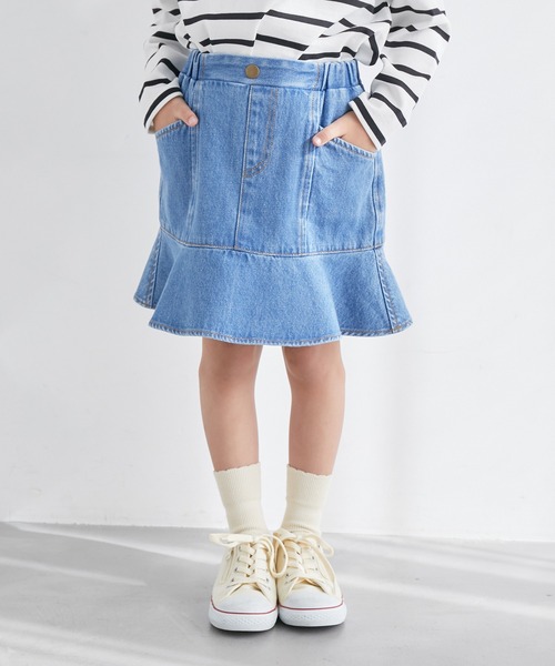 ROPE' PICNIC(ロペピクニック)の「【KIDS】デニム切り替えフレアスカート/リンクコーデ(デニムスカート・キッズ・サックスブルー・110/120/130/140/150)」の21枚目の写真