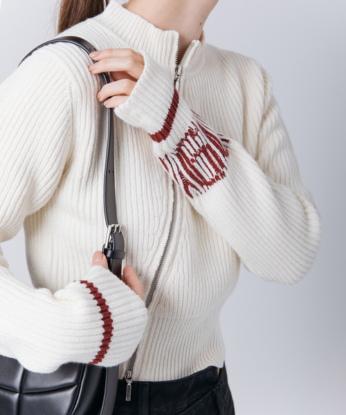 Oriens JOURNAL STANDARD(オリエンス ジャーナルスタンダード)の「《追加》ナナメジップニット(カーディガン/ボレロ・レディース・アイボリー/ネイビー・FREE)」の13枚目の写真