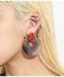 Settimissimo | ITALY 2way マーブルカラー大ぶりピアス(ピアス（両耳用）)