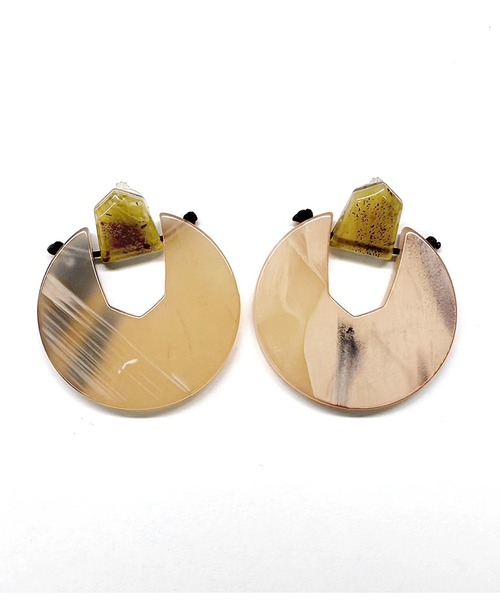 Settimissimo（セッティミッシモ）の「ITALY 2way マーブルカラー大ぶりピアス（ピアス（両耳用）・レディース・レッド/イエロー・FREE）」の11枚目の写真