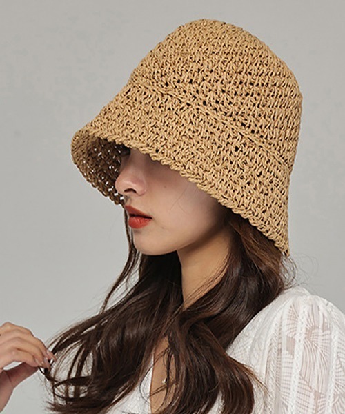 Miniministore(ミニミニストア)の「麦わら帽子 ストローハット 韓国 春夏(ハット・レディース・ベージュ/ライトブラウン・FREE)」の3枚目の写真