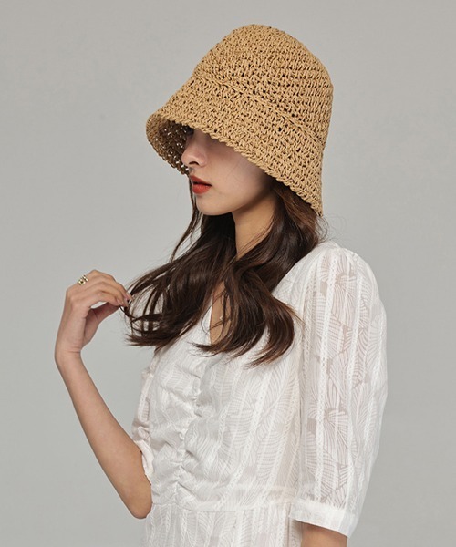 Miniministore(ミニミニストア)の「麦わら帽子 ストローハット 韓国 春夏(ハット・レディース・ベージュ/ライトブラウン・FREE)」の7枚目の写真