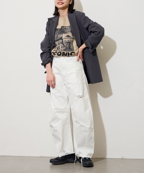 JOURNAL STANDARD（ジャーナルスタンダード）の「LIFE ロンT（Tシャツ/カットソー・レディース・ホワイト/ベージュ・FREE）」の4枚目の写真