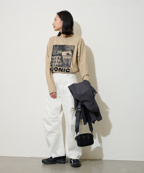 JOURNAL STANDARD（ジャーナルスタンダード）の「LIFE ロンT（Tシャツ/カットソー・レディース・ホワイト/ベージュ・FREE）」の5枚目の写真