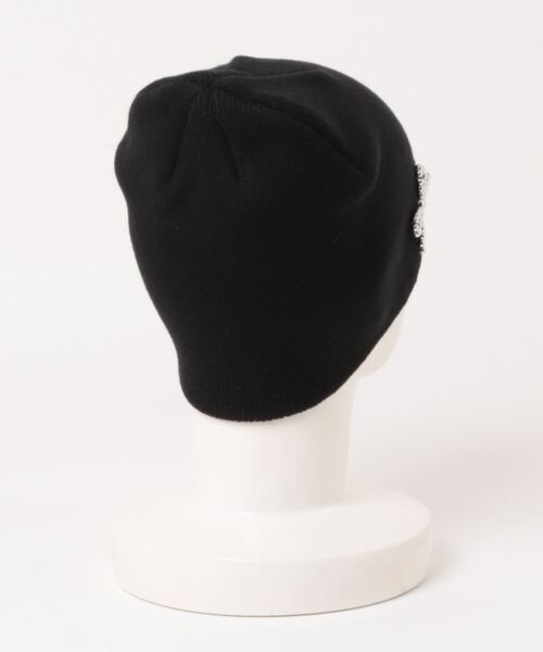 SPINNS（スピンズ）の「リボンシングルビーニー（ニットキャップ/ビーニー・レディース・ブラック/ホワイト/グレー・ONESIZE）」の4枚目の写真