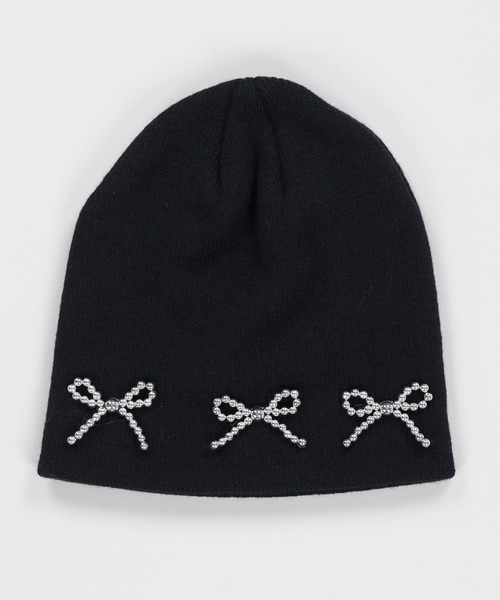 SPINNS（スピンズ）の「リボンシングルビーニー（ニットキャップ/ビーニー・レディース・ブラック/ホワイト/グレー・ONESIZE）」の16枚目の写真