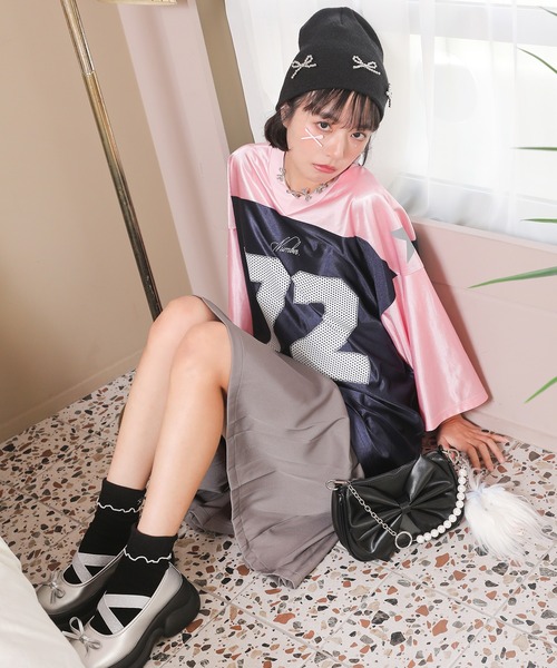 SPINNS（スピンズ）の「リボンシングルビーニー（ニットキャップ/ビーニー・レディース・ブラック/ホワイト/グレー・ONESIZE）」の8枚目の写真