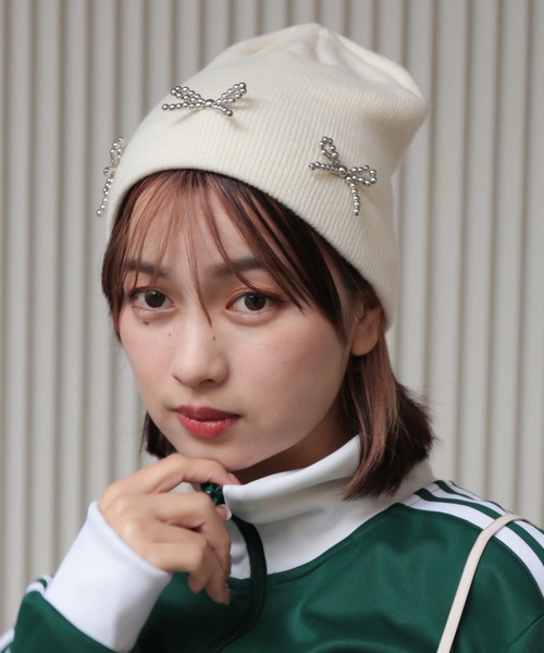 SPINNS（スピンズ）の「リボンシングルビーニー（ニットキャップ/ビーニー・レディース・ブラック/ホワイト/グレー・ONESIZE）」の19枚目の写真