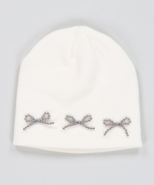 SPINNS（スピンズ）の「リボンシングルビーニー（ニットキャップ/ビーニー・レディース・ブラック/ホワイト/グレー・ONESIZE）」の22枚目の写真