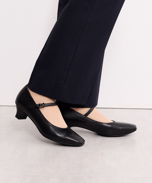 セール】【Made in Japan】【卑弥呼】3.5cmヒールストラップ付ブラック